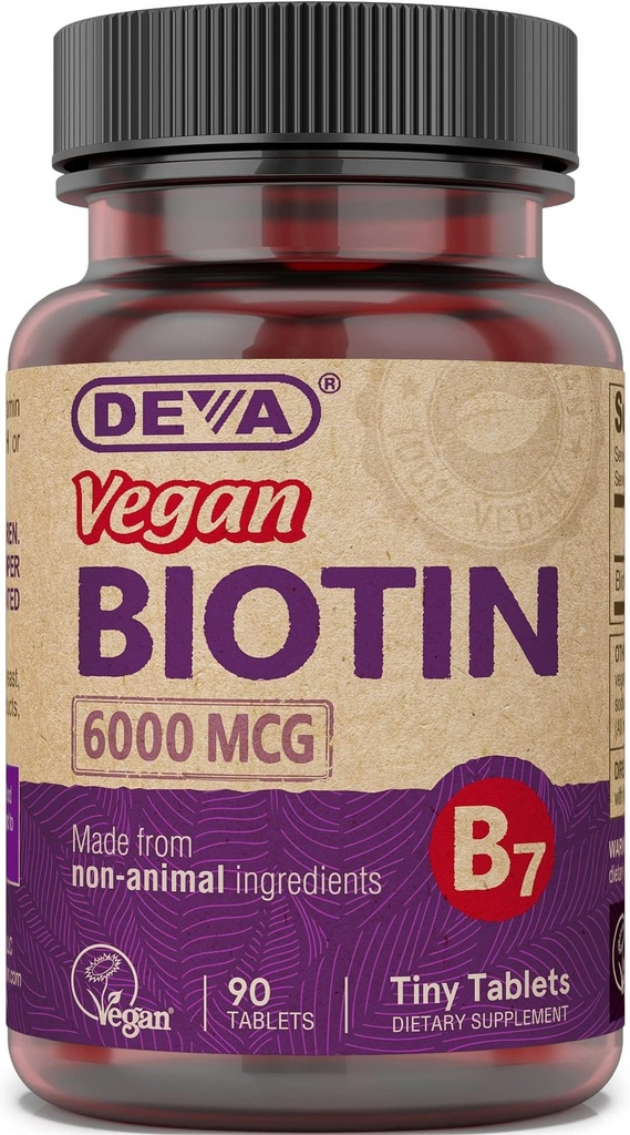 Deva Vegan Biotin Supplement 6000 mikrog 