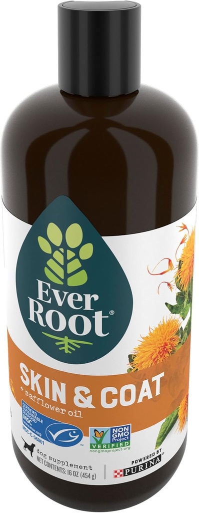 EverRoot ihonhoito koira täydentää Purina, iho ja takki koirille öljy saflori öljy - 16 oz. Pullo