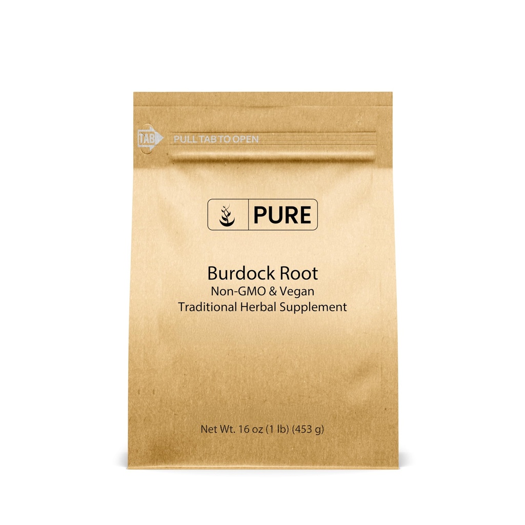 Puhdas alkuperäinen ainesosat Burdock juuriuute (1lb) Lab-varmennettu, ei-GMO