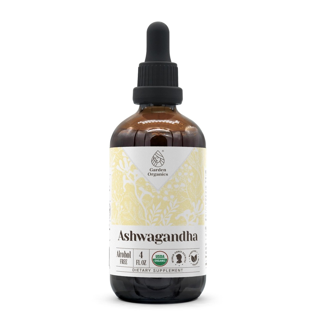 Ashwagandha USDA Organic alkoholiton uute ... Ravintolisä, korkeatehoinen tinktuura...