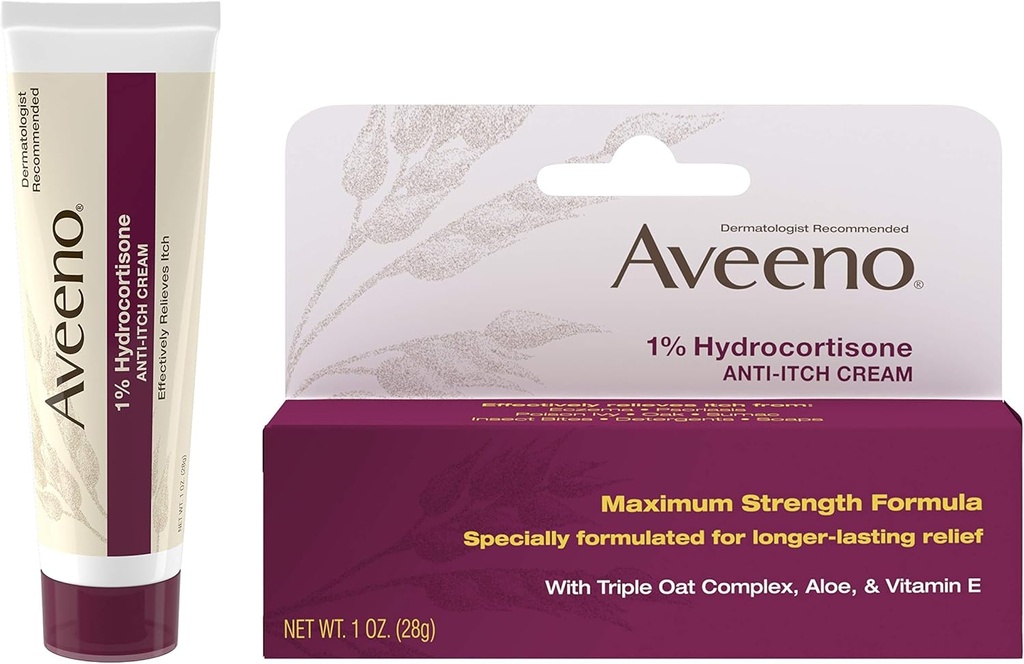 Aveeno 1% Hydrokortisoni Anti- kutinavoide, enimmäisvahvuus
