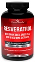 Resveratrol täydennysosa - 1400mg Extra Strength Formula viinirypälesiemenuute, vihreä teeuute, punainen viiniuute - 60 kasviskapselit