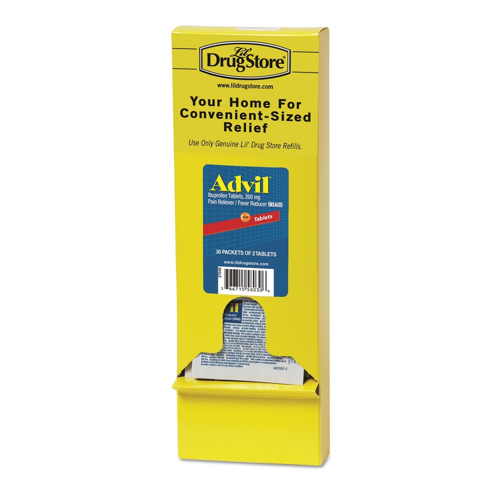 Advil Ibuprofeeni Tabletit, 200 mg, Refill Pack, kaksi tablettia / pakkaus, 30 pakettia / laatikko