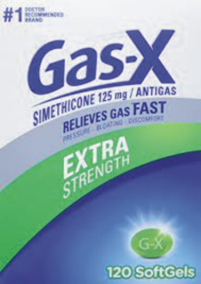 Gas-X Extra 125 mg vahvuus Kaasuntorjunta Simetikoni 120 Softgels