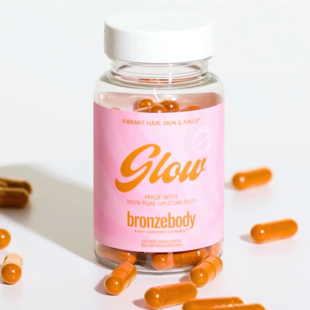 pronzebody® GLOW-kapselit Kiihtyvyys Vegaanivitamiinit Tokotrienolit Antioksidantit Melanin Collagen Urucum (ROUCOU, Annatto, Bixin, Urucu) Herbal Supplement Detox Additive Free (60ct)