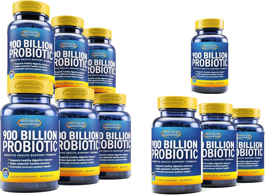 Nutrition Essentials 10 Month Supply Probiotics for Women & Men - Probiotics Digestive Health - 62% Stable Probiotic för Gut Health Support - USA Made Vegan Probiotics Formula Prebiotic Blend