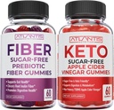 Atlantis Nutrition Sugar Free Prebiotic Fiber Gummies för vuxna 2-pack (120 Gummies) + Sugar Free Keto Apple Cider Vinegar 60 Gummies