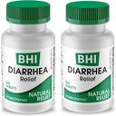 BHI Ripuli Relief Nopeasti toimiva luonnollinen Remedy lievä ripuli - 8 rauhoittava Homeopaattiset aktiivit Ohje Rauhoittava vatsakipu, Kaasu & Kramps naisille ja miehille - 100 tablettia (paketti 2)