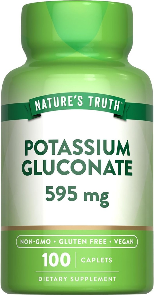 Nature's Truth Kaliumgluconate 595 mg lisäravinteet, 100