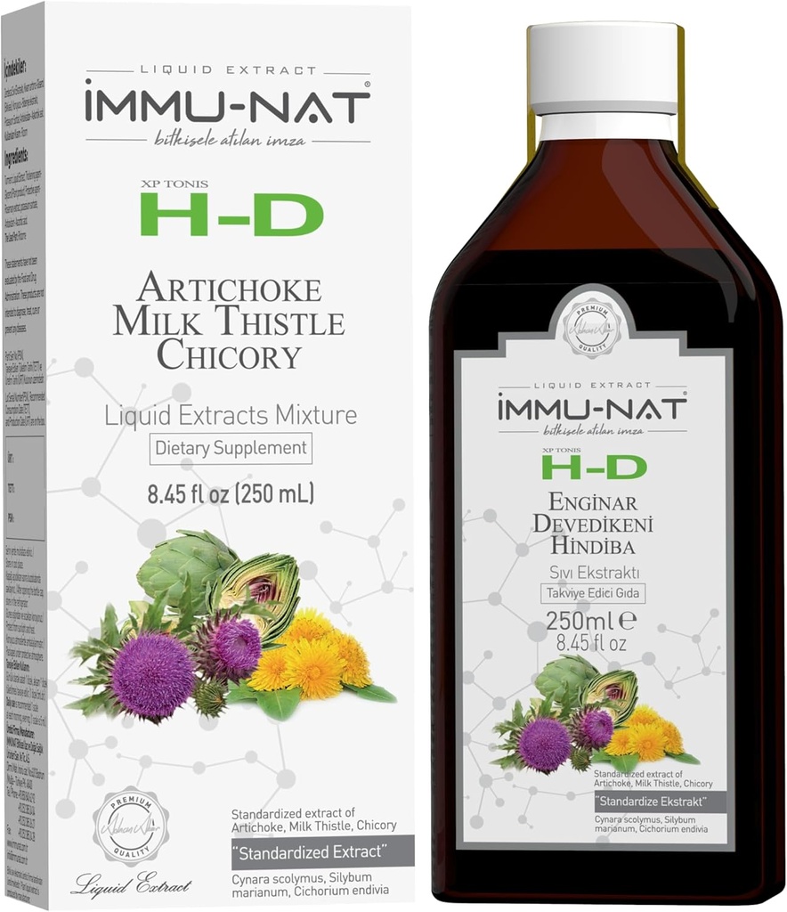 H-D Herbal Liver Detox, Cleanse, and Repair Liquid Supplement - Tukee Gut Health and Renital Function - Milk Thistle, Artisoke, ja Chicory - Ei-GMO (8.50oz)