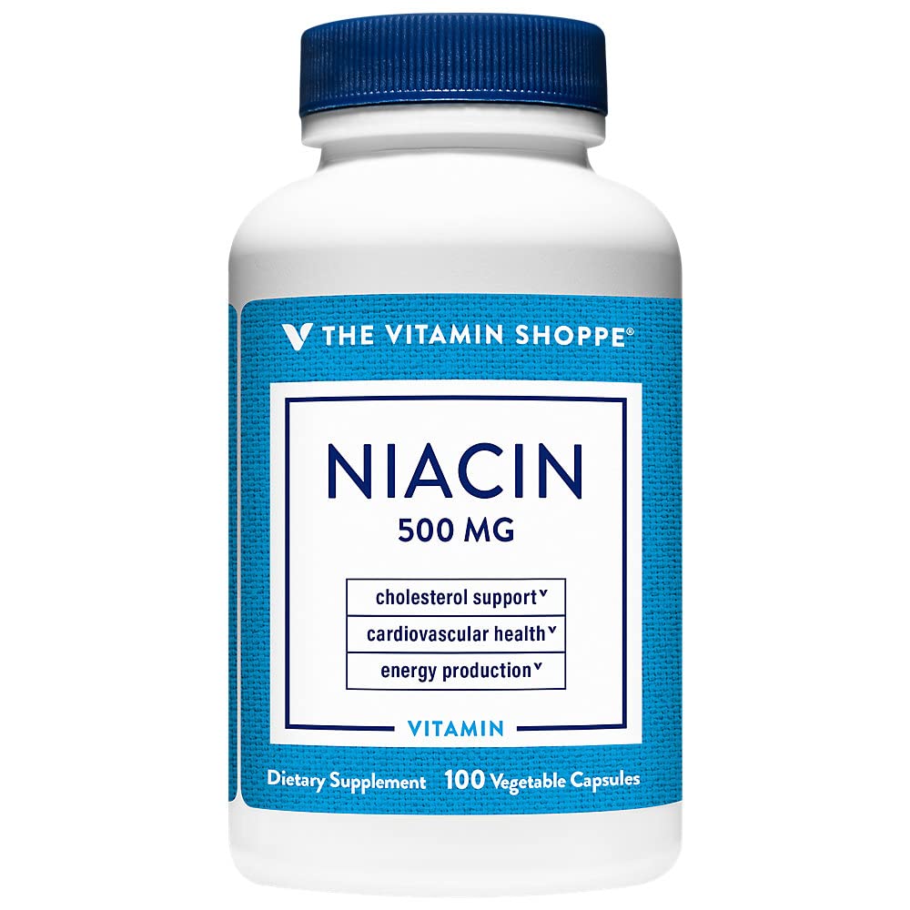Vitamiini Shoppe Niacin - Kolesteroli tuki - 500 MG (100 kasvikapselit)