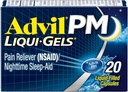 Advil PM Liqui-Gels Smärta Reliever och nattsömnhjälp, Smärtmedicin med Ibuprofen för smärtlindring och Diphenhydramin HCL för en sömnhjälp - 20 flytande fyllda kapslar - Tillbaka till College