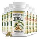 GreeNatr Ginko Biloba & Panax Ginseng Supplement - Red Ginseng Brain Supplement for Memory and Focus - Ginkgo Biloba Supplements for Good Vision, Immuunijärjestelmä ja parannettu verenvirtaus - 12 pullot