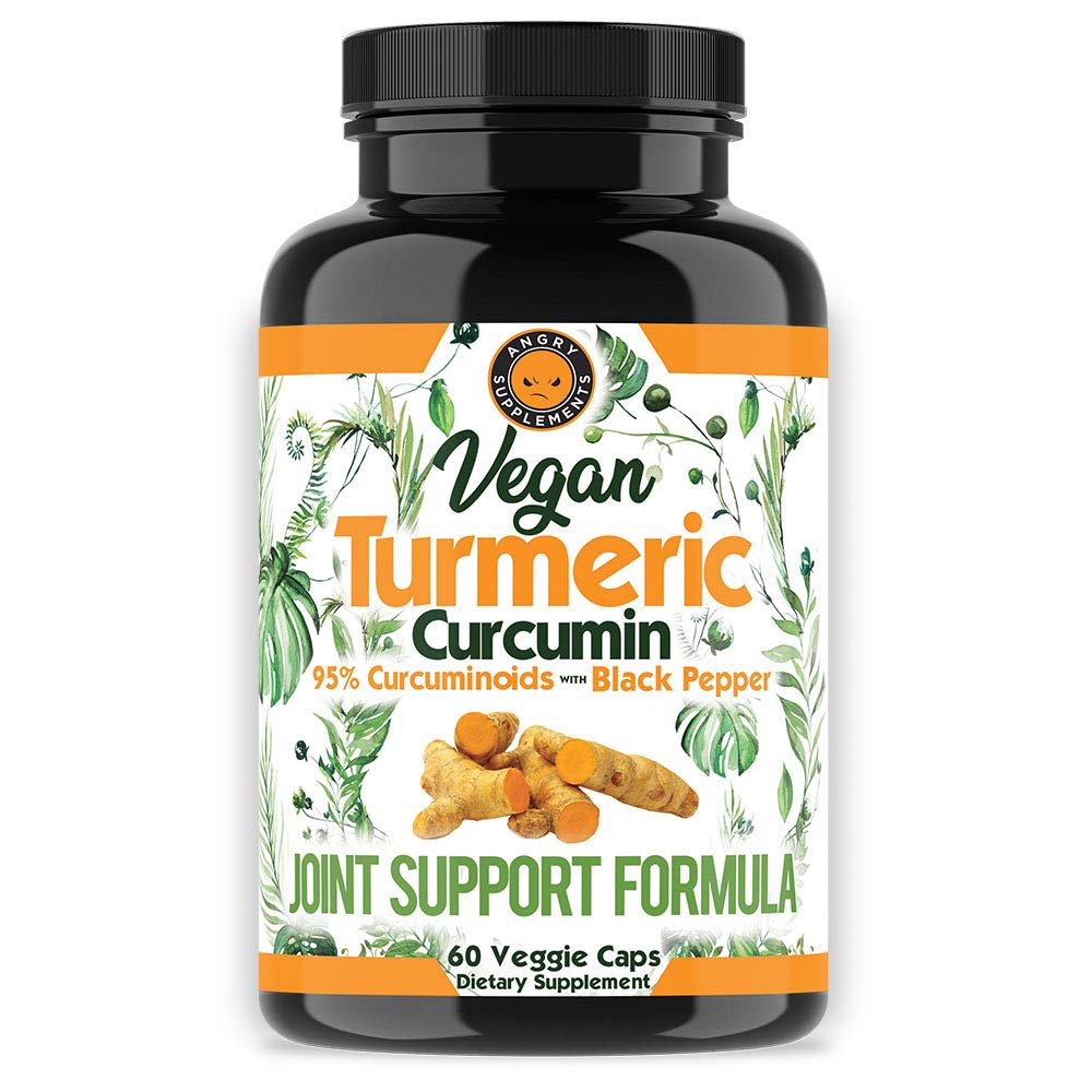 Vegaanikurkuma, jossa Black Pepper Extract (60 kasviskapselit-2 kuukauden tarjonta), 95% Curcuminoidit - Kaikki luonnolliset voimakas antioksidantti yhteisen tuen ja helpotuksen (1-pullo)