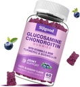 Glukosamiini Kondroitiini Gummit, ekstravahvuus Glukosamiini Chondroitin MSM kanssa Elderberry & Turmeric, Joint Health, Joustavuus, antioksidantti, Immuuni aikuisille - 60 Mustikkamakeiset Gummit