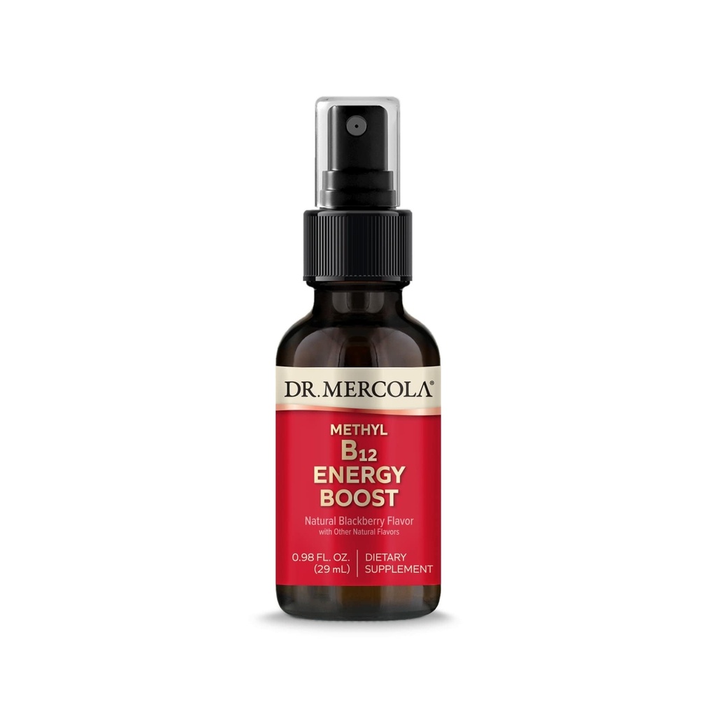 Tohtori Mercola Metyyli B12 Energy Boost Spray, 0,98 Fl. Oz. (29 ml), 39 Servings, 1000 mikrog per Serving, ravintolisä, tukee henkistä Focus, ei-GMO