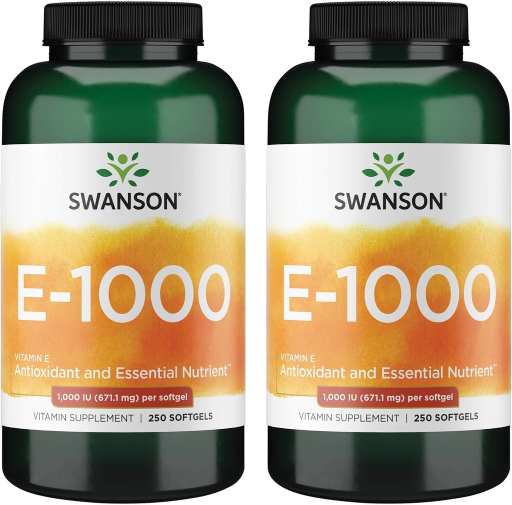 Swanson Natural Vitamin E 1000 Iu (671,10 Milligram) 250 Sgels (2 Pack)