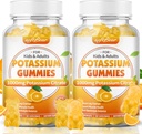 Softbear Potassium Citrate 1000mg, Sugar Free Potassium Gummies for Adults Support Leg Cramps & Muscle Health High Potency Potassium Supplement Gummies Orange Flavor 120 Count