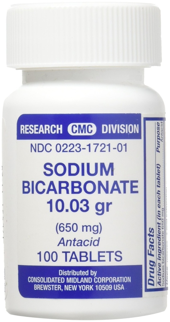 Natriumbikarbonaatti Antasidi (650 mg) - 100 tablettia