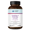 Vitamiini World Triple Strength Omega 3 Fish Oil 1360 mg Supplement, 950 mg Aktiivinen Omega-3 rasvahapot EPA & DHA, tukee sydän, aivot & Joint Health, Gluteeniton, 120 Softgels, 4 kuukauden tarjonta