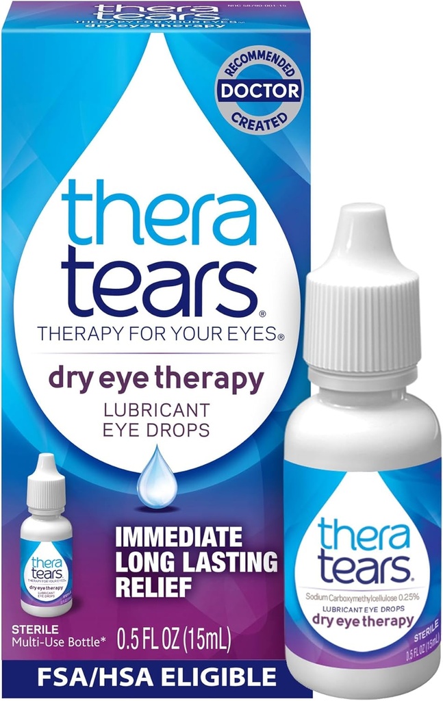 TheraTears Dry Eye Therapy Eye Drops for Dry Eyes, 0,5 Fl Oz