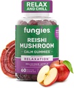 Fungies Reishi Mushroom Gummies, Utsökt Apple smak - Mushroom Herbal Supplement Gummy för vuxna stöder immunhälsa, avkoppling och hälsosam åldrande - Calming Gummies för sömn - 60 portioner