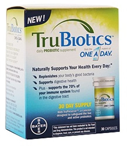 TruBiotics Daily Probiotic, 30 kapslar - Gluten Free, Soy Free Digestive + Immune Health Support Supplement för män och kvinnor (Pack of 2)