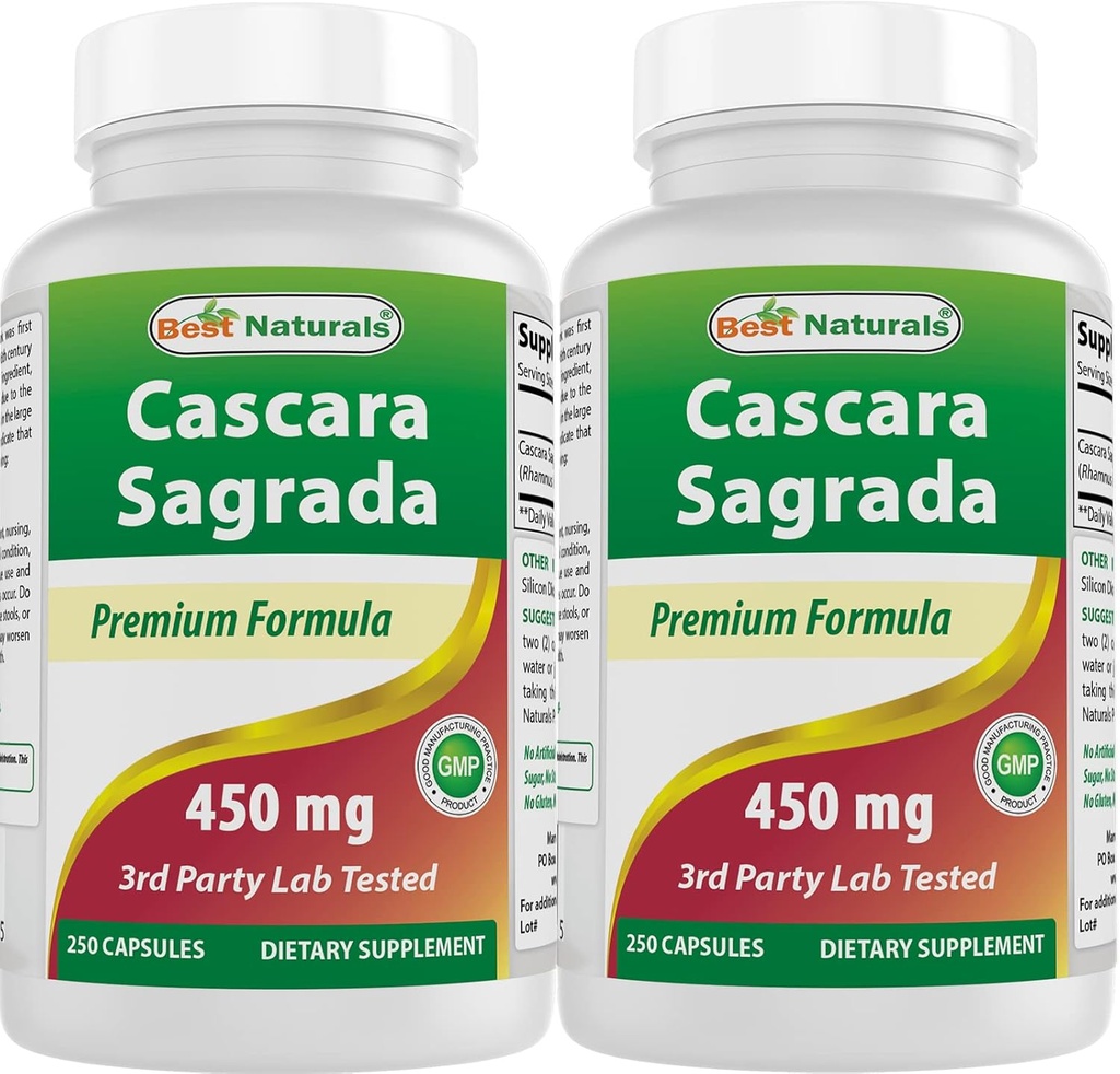 Best Naturals Cascara Sagrada 450 mg 250 kapselia (250 kpl)