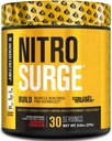 Jacked Factory Nitrosurge Build Pre Workout with Creatine for Muscle Building - Con Cret Powder & hisATP Intense Energy, Powerful Pumps, Endless Endurance 30 Servings, Cherry Limeade