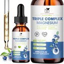 Magnesium Glycinate Liquid Drops Complex Supplement Taurate, Malate rauhallinen, Leg Kramps, Energia ... Sokeriton ja luonnollinen vegaaninen magnesium, mustikka maku