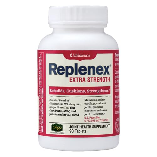 Melaleuca Replenex rakentaa yhteistä terveyttä. Glukosamiinia. Kalsiumia. (90 tablettia)