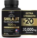 Himalaya Shilajit Supplement, 60 kapslar, Extract Powder, 60% Fulvic Acid, 85 + Trace Minerals, Energy & Immune Support Shilajit för Män & Kvinnor, Alternativ till Authentic Resin eller Pills USA Made