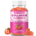 Vegan Collagen Gummies for Women & Men - Biotiini, C-vitamiini, & Sinkki ihon Radiance, hiusten kasvu, vahvat kynnet, & Joint Support, 60