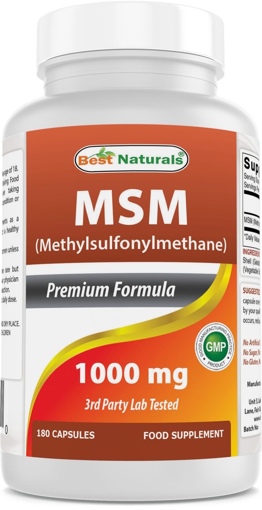 Best Naturals MSM 1000 mg 180 kapselia