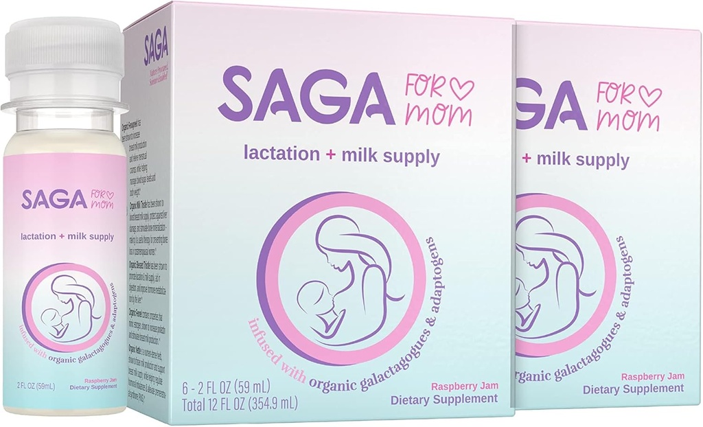 SAGA Organic Imetys Shots ... Rintamaitoa lisänä Adaptogens... Sarviapila & Milk Thistle...