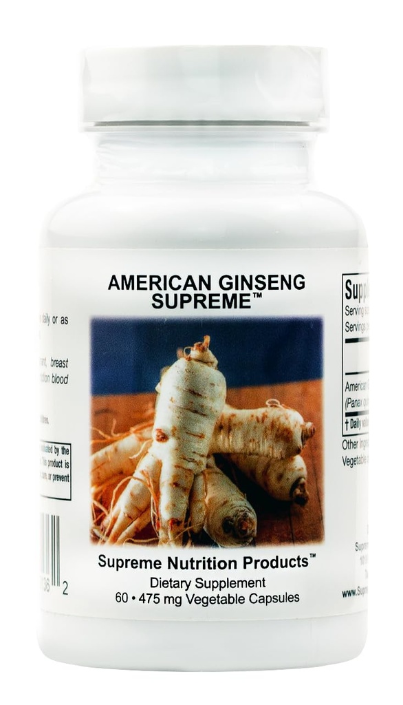 Supreme Nutrition American Ginseng Supreme, 60 Pure American Ginseng Juurikasvissyöjäkapselia