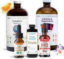 LIQUIDHEALTH Ultimate Bariatric Liquid Vitamiini täydentää Bundle - päivittäin Bariatric Multivitamiinia rautaa, kalsiumia, magnesiumia, vegaaninen D3 & Organic B12 - Bariatric kirurgia on oltava, USA Valmistettu