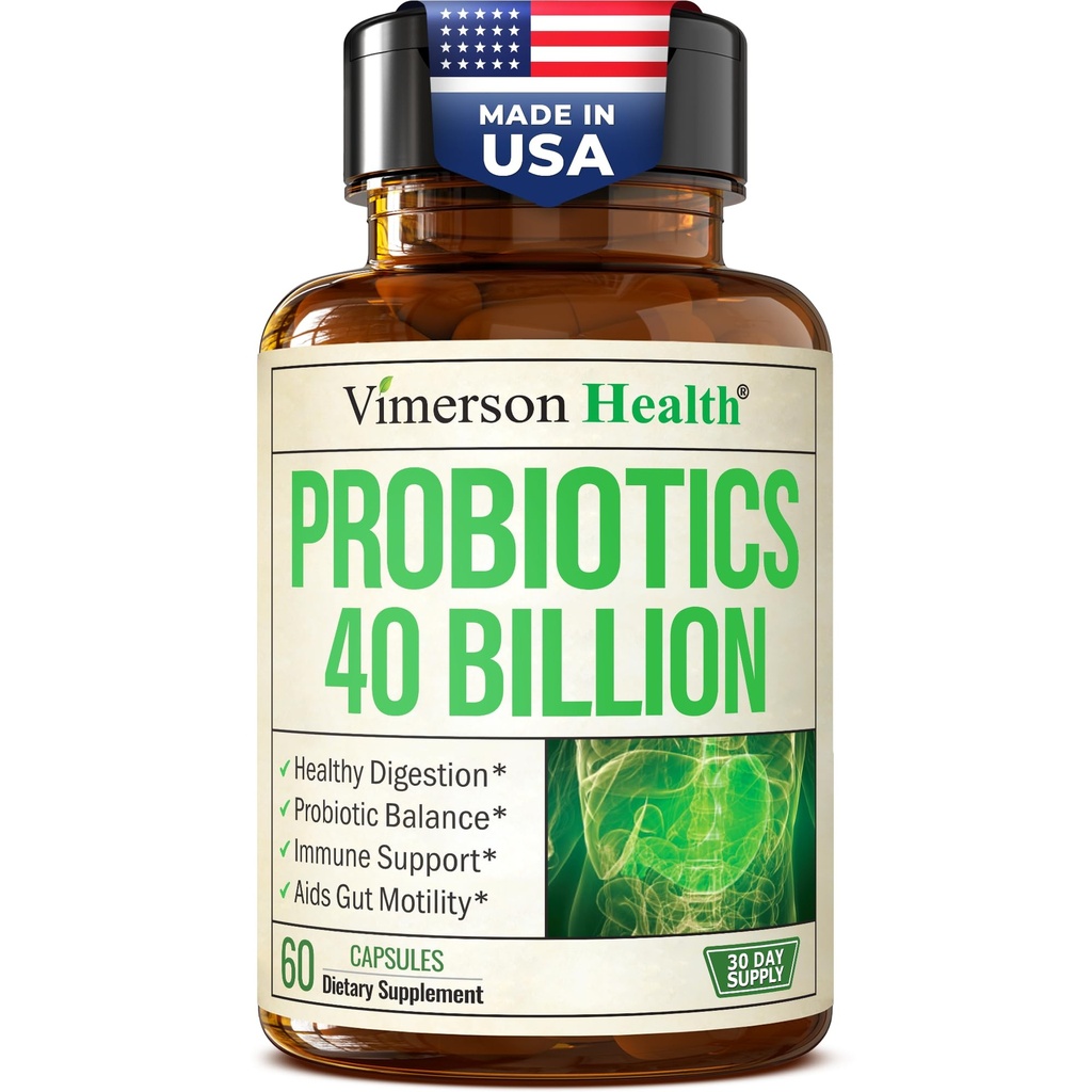 Probiootit naisille ja miehille, joilla on prebiootteja - 40 miljardia PMY Probiootteja digestiivinen terveys, Gut Health & Immunomy Support Supplement - Lactobacillus Acidophilus Probiootti - Kasvissyöjä, soija ja maitotuotteet