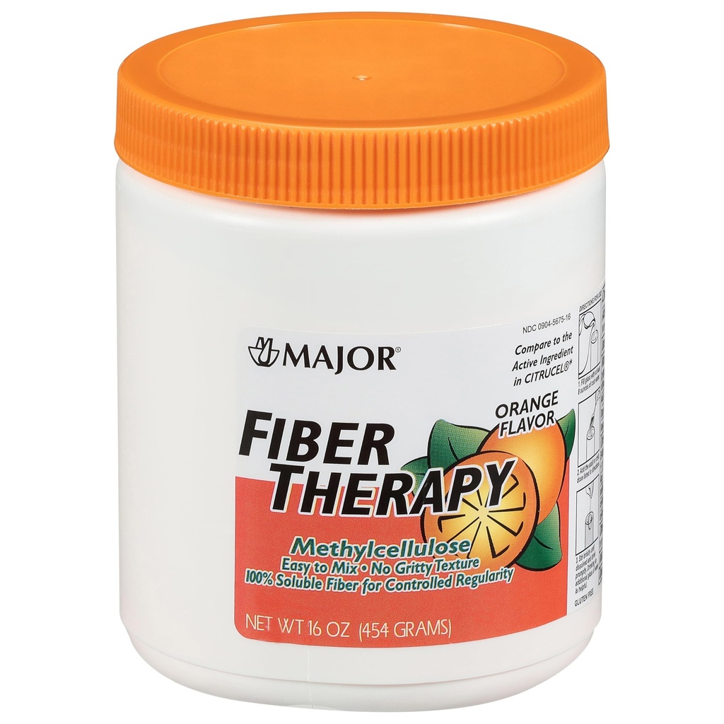 MIGOR Fiber Therapy Metyyliselluloosa Powder - Helppo sekoittaa - Ei karhea Texture - Liukeneva kuitu - Auttaa ohjaus Säännöllisyys - Orange Flavor - 16 Oz (1 pakkaus)