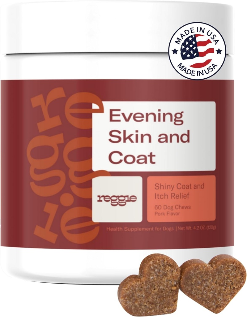 Reggie Skin & Coat Lisäravinteet koirille Omega-3 Fish Oil & Vitamiin E varten kutiava ihon helpotus, shelding & Shiny Coat ...