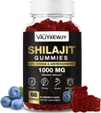 1000 MG Shilajit Gummies, Organic Shilajit Gummies with 85+ Trace Minerals, Fulvic Acid, Shilajit for Men & Women, Shilajit Resin, Shilajit Himalajan Organic for Energy, Brain, Immuniteetti, 60 Count