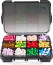 Fullicon Daily Travel Kosteus Pilleri tapauksessa 12 Erittäin suuri osasto, Pill Organizer 3 Secured Solkia, Suuri täydentää laatikko vitamiinin irrotettava Dividers (musta)