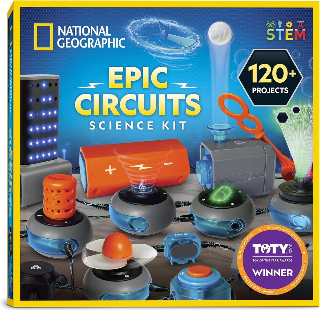 National Geographic Circuit Maker Kit - Elektroniikka Kit lapsille 120 Electric Circuit Projects, Electric Circuit STEM Lelu, Elektroniset projektit, Electric Circuit Kit lapsille, Sähkö Kit