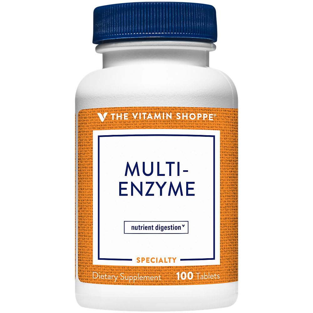 Vitamiini Shoppe Multi Enzyme - auttaa tukemaan digestiota ja imeytymistä proteiinia, karbs & rasva (100 tablettia)