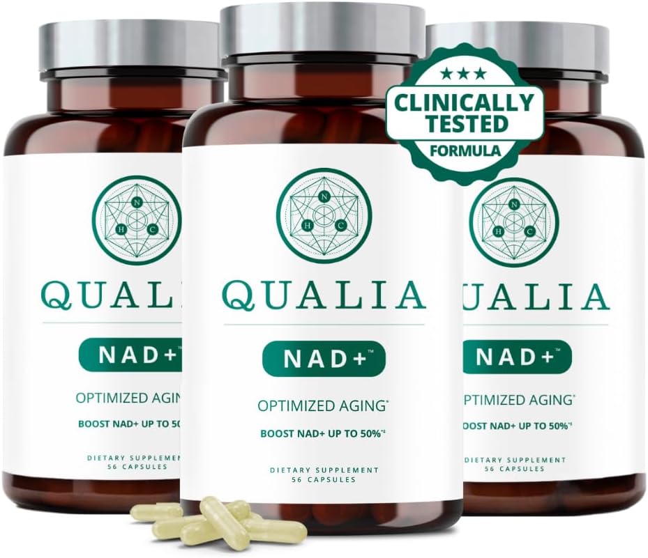 Qualia NAD Supplement - kliniskt visat sig öka NAD + upp till 67%. Optimerad åldrande, energi, fokus. Elite NAD + Booster Ingredients: Nicotinamide Riboside (NIAGEN,) Niacin, Niacinamide (3 månaders leverans)