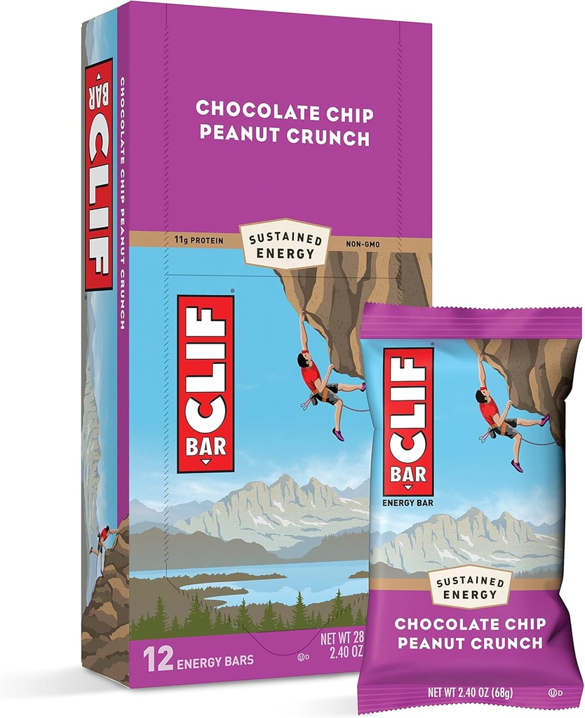 Clif Bars - energiapatukat - suklaa Chip Maapähkinämuru - valmistettu luomukaura - kasvisruoka - kasvisruoka - Kosher (2.4 Ounce Protein Bars, 12 kreivi)