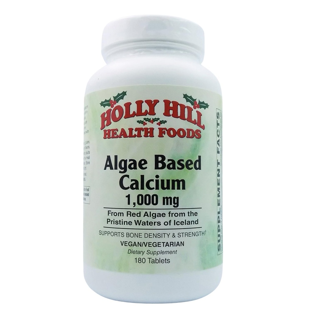 Holly Hill Health Foods Algae Baserat kalcium 1000 mg, 180 tabletter