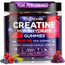 Creatiini Monohydraatti Gummies 6500 mg per tarjoilu miehille & naisille - 120 Gummies X5 Strength Sokeria Purutabletti Creatiini lihasten rakentaja, lihasvoimaa, Pre-workout täydennysosa (Blueberry)