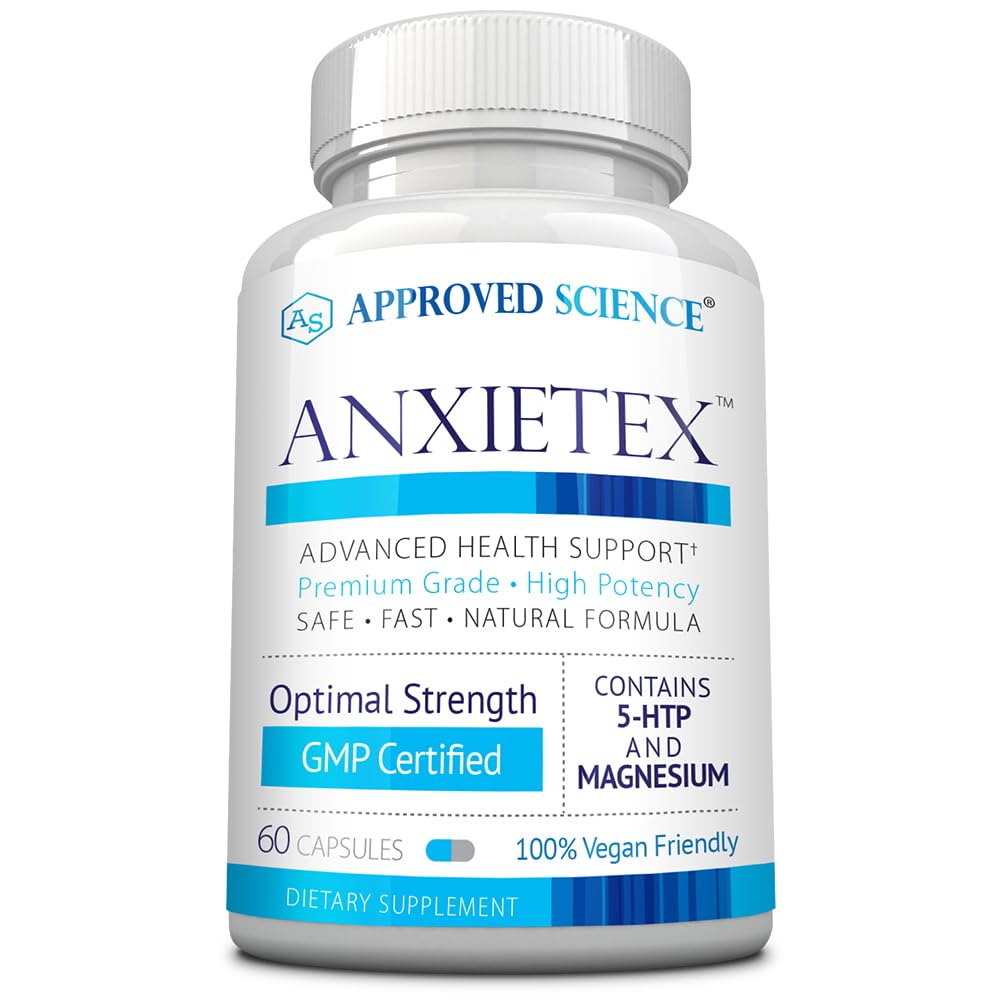 Hyväksytty Science Anxietex - Rauhoitu ja rentoudu - L-Theanine ja magnesium - 60 kapselia - Vegan Friendly - 3 kuukauden tarjonta