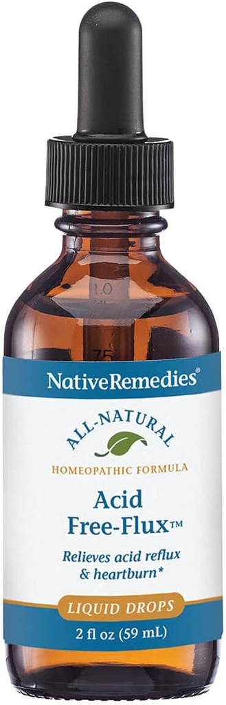 Native Remedies Acid Free-Flux - Natural Homeopathic Remedy Relieves Heartburn, Indigestion och obehag efter att ha ätit - 59 mL